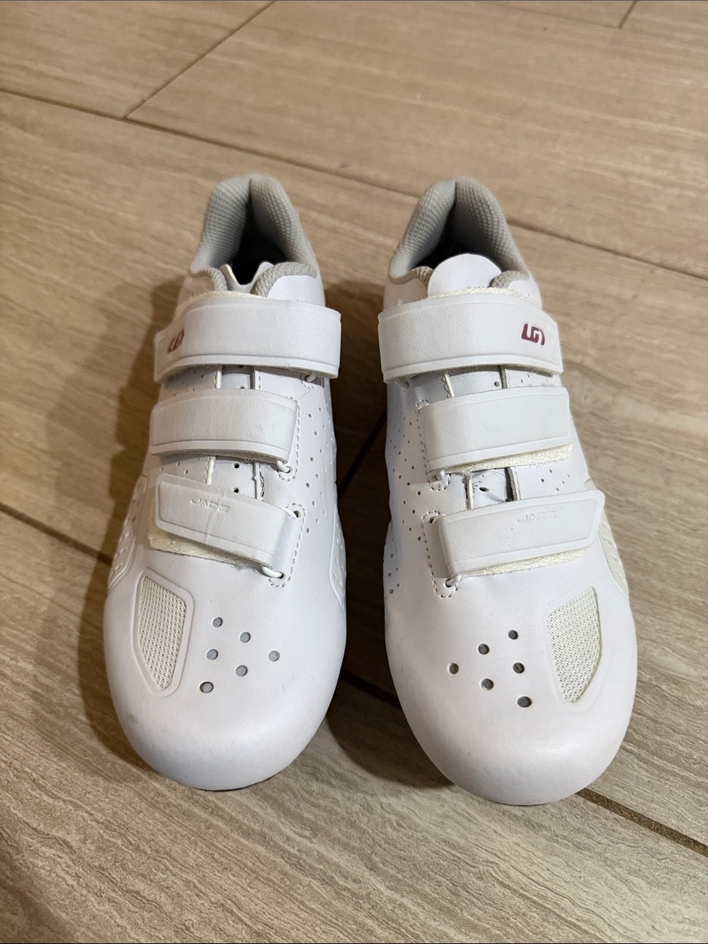 White‎ Women's Cycling Shoes with Hook-and-Loop Straps